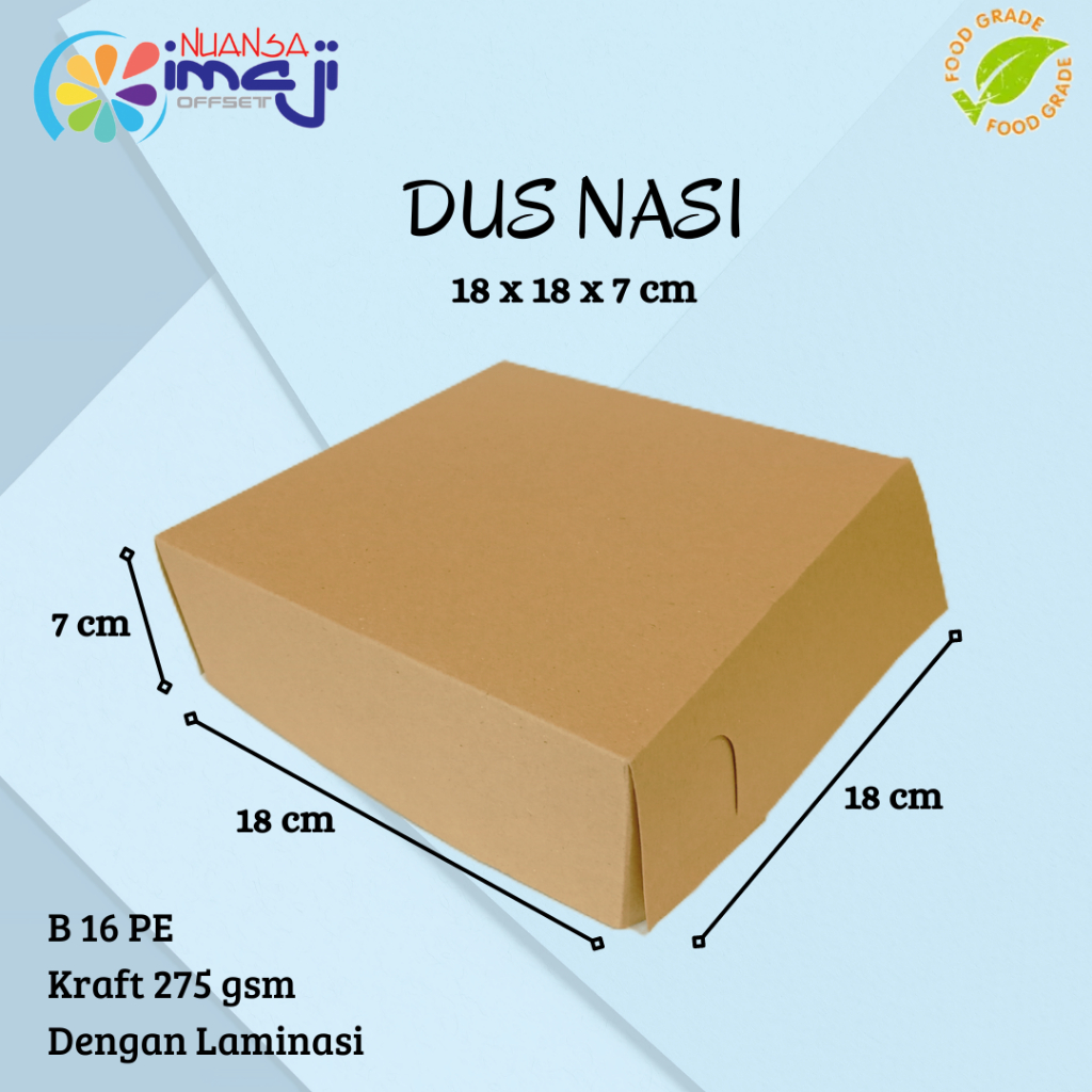 

Dus Nasi B 16 Uk. 18x18x7 cm Dengan Laminasi