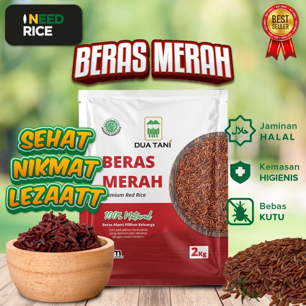 

Beras Merah Dua Tani 2kg - HALAL Cocok Untuk Diet dan Kualitas Terjamin