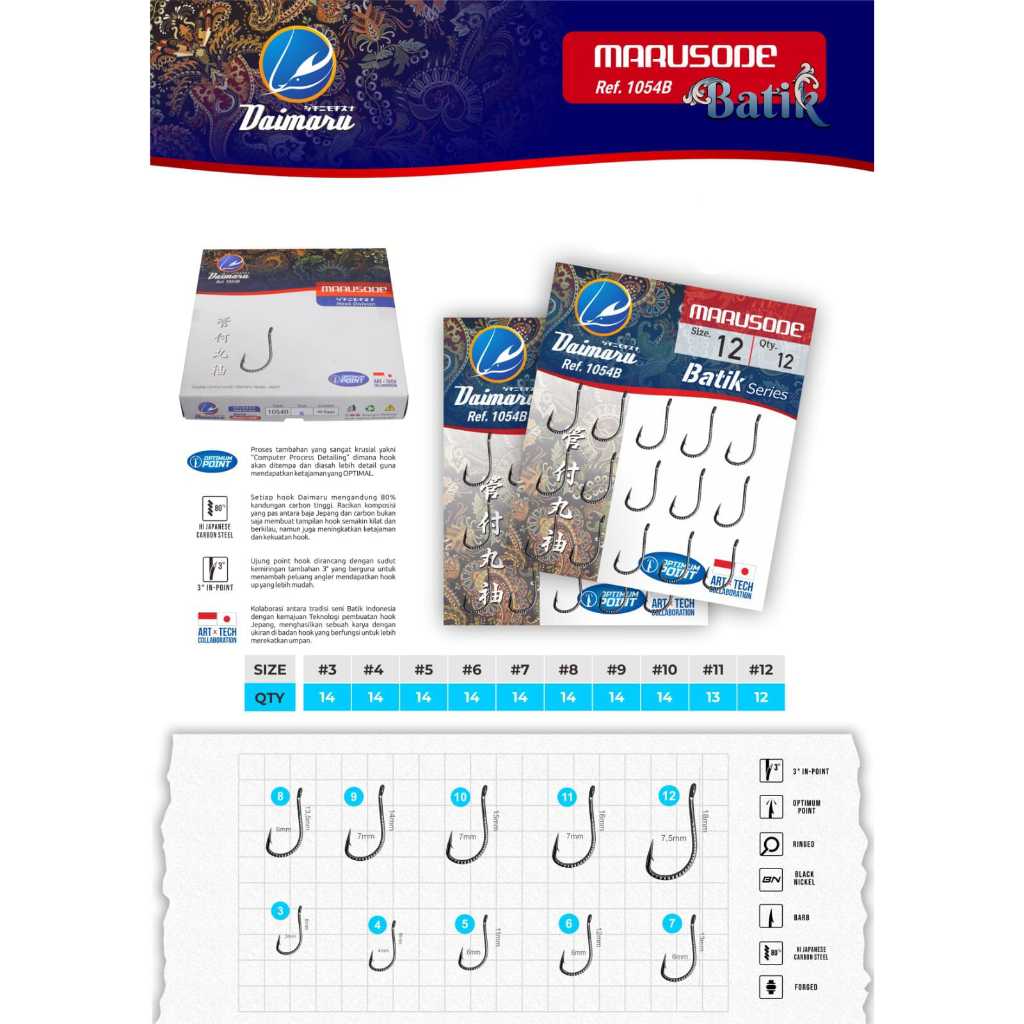 Hook Mata Kail Pancing DAIMARU BATIK MARUSODE 1054B