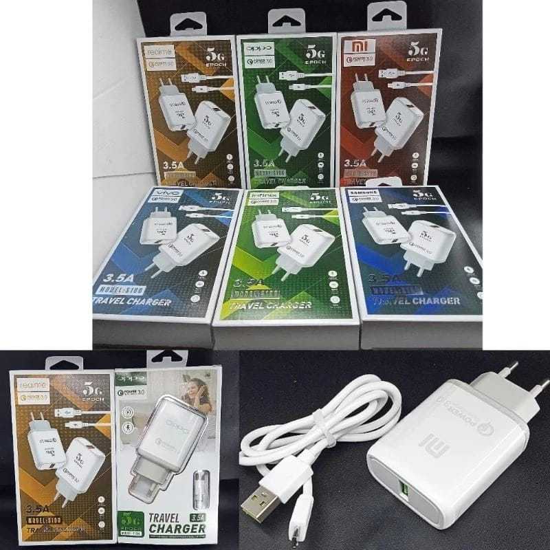 TC/TRAVEL CHARGER BRANDED S100 5G PACK USB MICRO 3.5A KUALITAS BAGUS