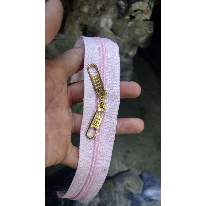 kepala resleting gigi coil plastik no.5 black nikel, Gold, Nikel. (200 pcs)