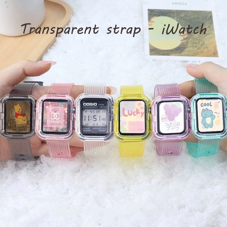 TaliTransparent Strap Watch Transparent Strap For Apple Watch T55 T5 HW12 HW16 HW22 Series 7 6 5 4 3