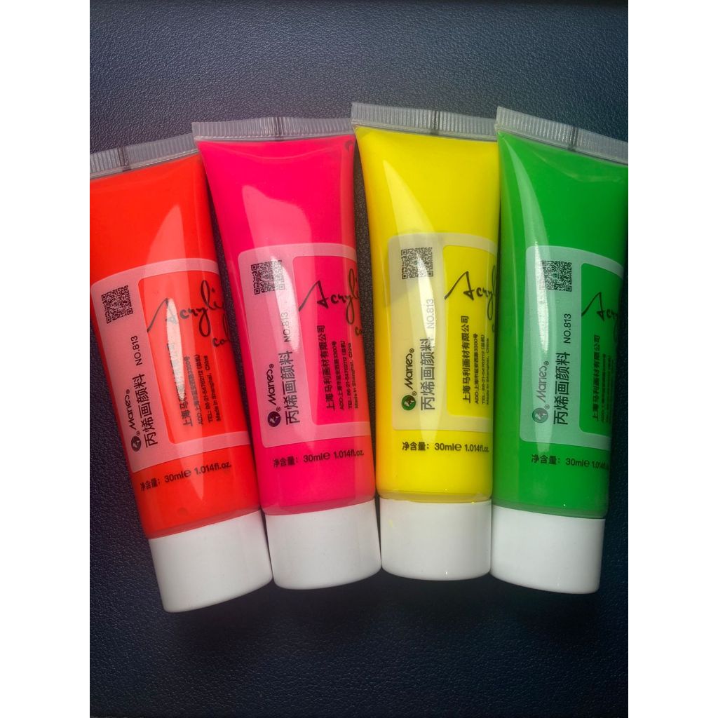 

Maries Acrylic Paint Fluorescent 30ml | Pink Orange Green Yellow