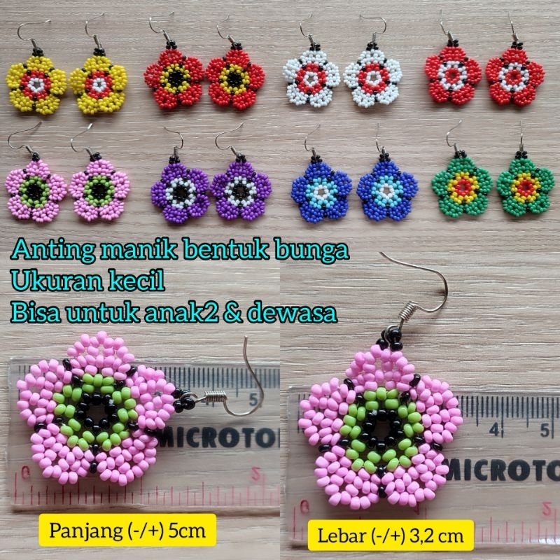 anting manik dayak / anting motif bunga / anting dayak / anting khas dayak / aksesoris dayak / akses