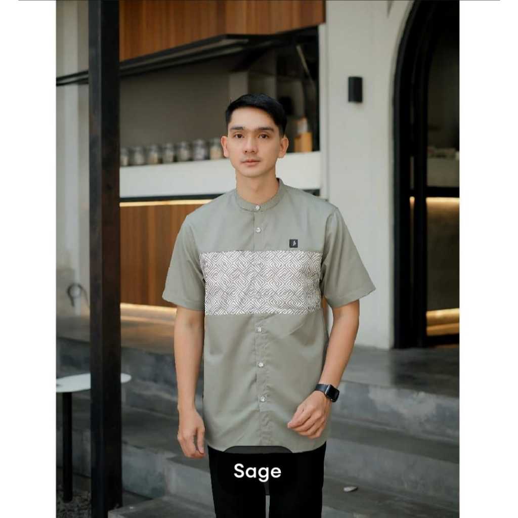Baju Kurta Pria Dewasa Baju Koko Lengan Pendek Katun Kombinasi Kualitas Mall