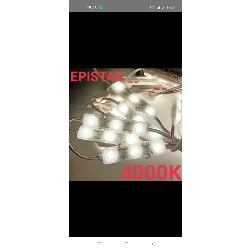 lampu led module Samsung 3 mata natural white 1,5 Watt  4000K DC 12V