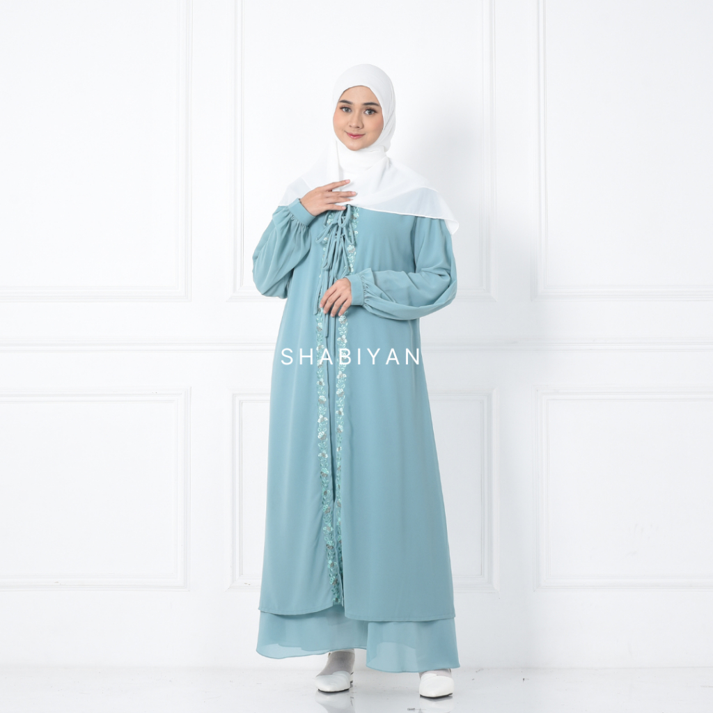 SHABIYAN Gamis Ceruty Bordir | Eira 509-Blue
