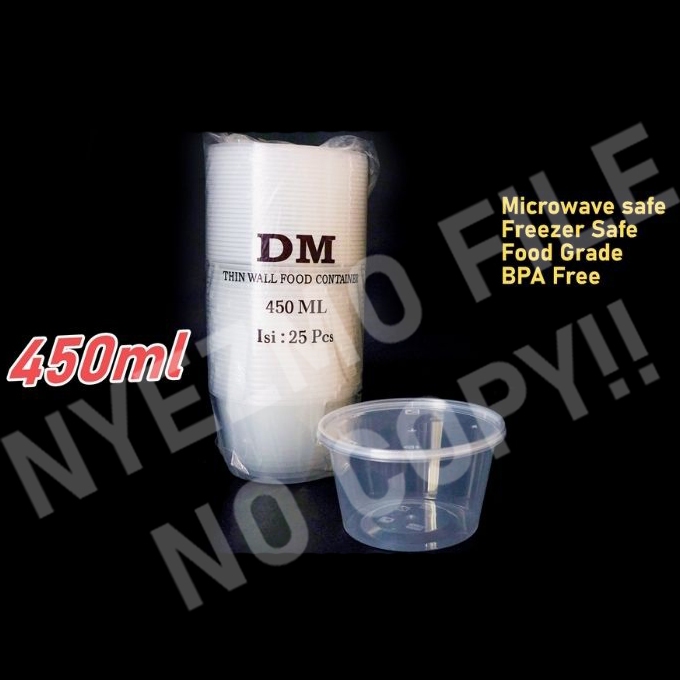 Thinwall DM mangkok oval 450ml + tutup / Thinwall bowl oval 450ml + tutup / Thinwall mangkok bulat 4