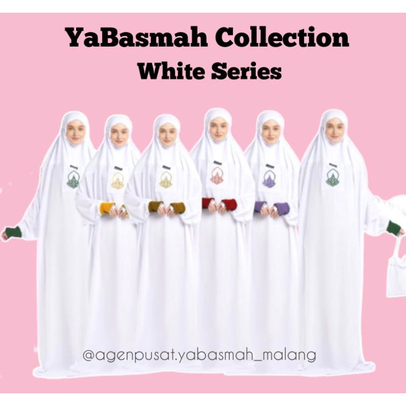 Mukena Hadramaut Tangan Manset/Mukenah Putih/White Series/Terompah