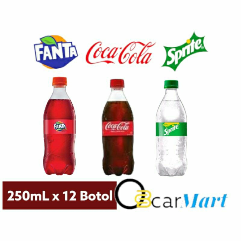 

COCA COLA FANTA SPRITE Botol Imut 250mL isi 12 Kecil