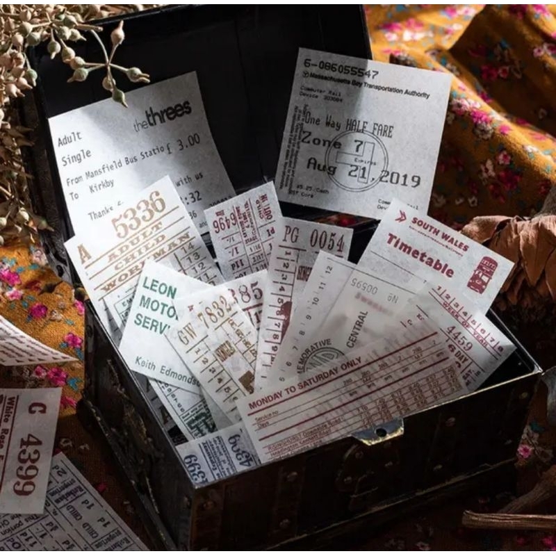 

isi 5 sticker ticket random edisi vintage ticket hall