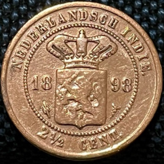 KOIN NEDERLAND SCH INDIE 2 1/2 CENT 1898