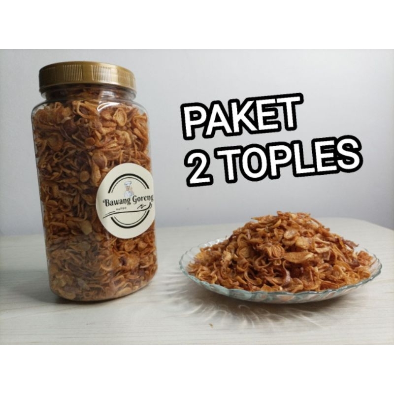 

PAKET 2 TOPLES (Asli) Brambang Goreng [Bawang Merah Brebes) Tanpa Campuran Tepung Toples 700ml