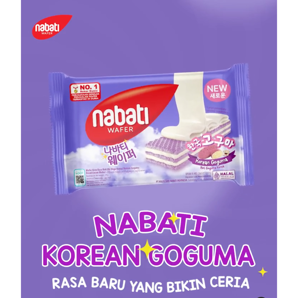 

NABATI Wafer Rasa Korean Goguma / Ubi Ungu Ecer @39 gram