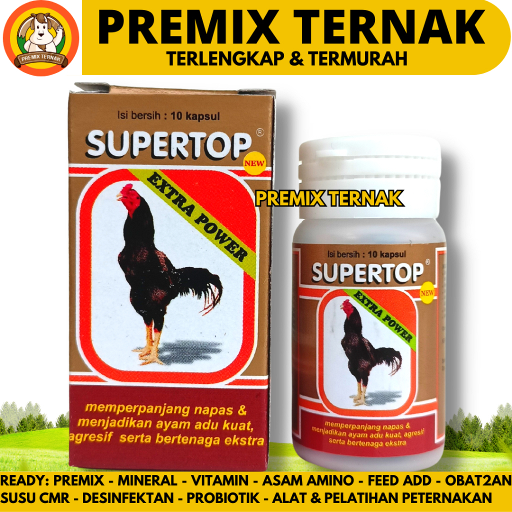 SUPER TOP 10 KAPSUL MEDION - Vitamin Ayam Jago Pejantan - Vitamin Ayam Aduan Penambah Stamina Tenaga