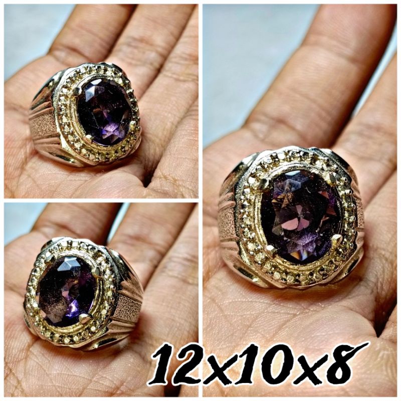 cincin kecubung Amethyst cutting glass