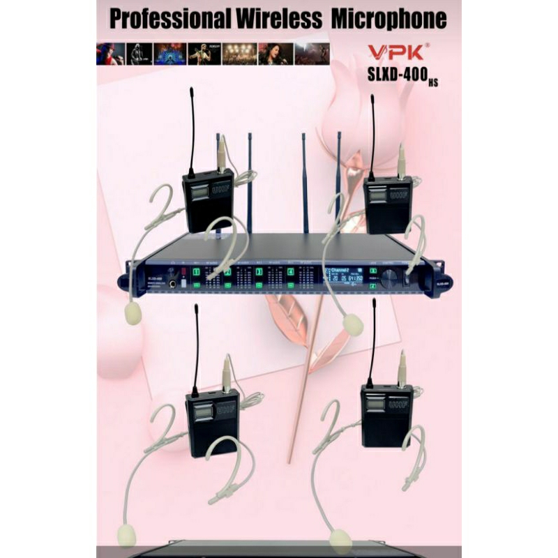 Mic Headset wireless VPK Slxd 400hs original Slxd 400Hs 4 mic