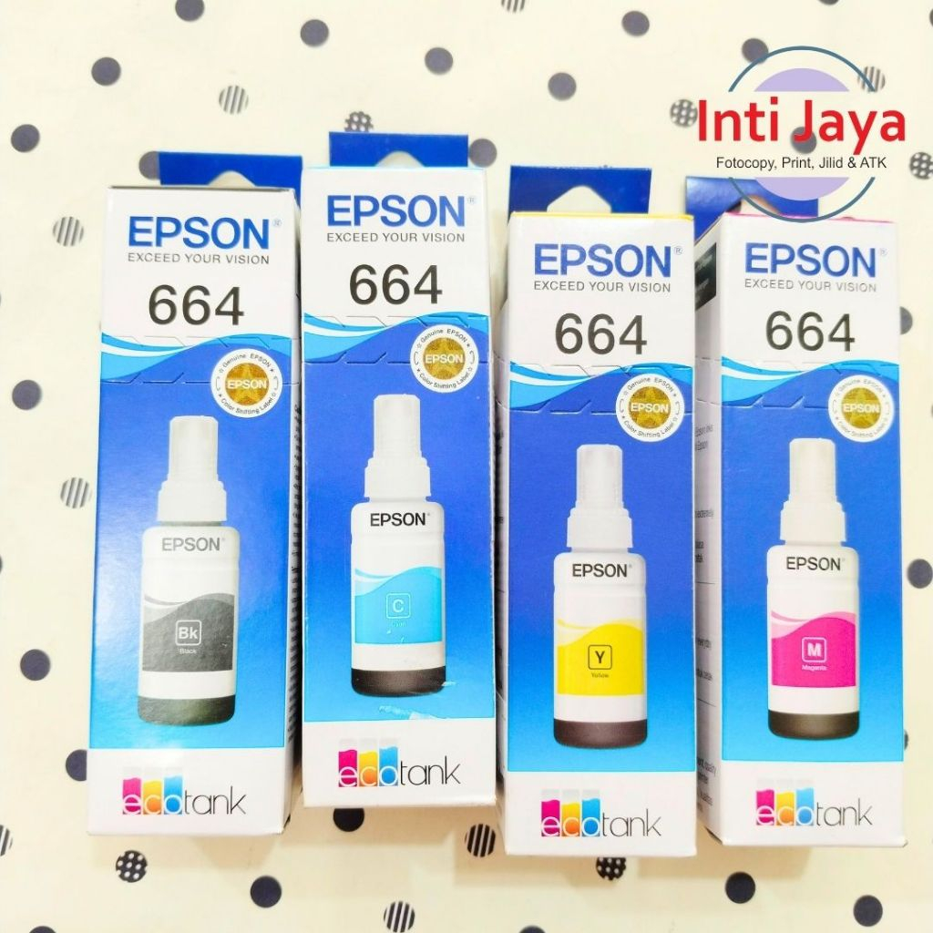 

Tinta Printer Epson 664 ( Black/ Cyan/ Magenta/ Yellow ) Original