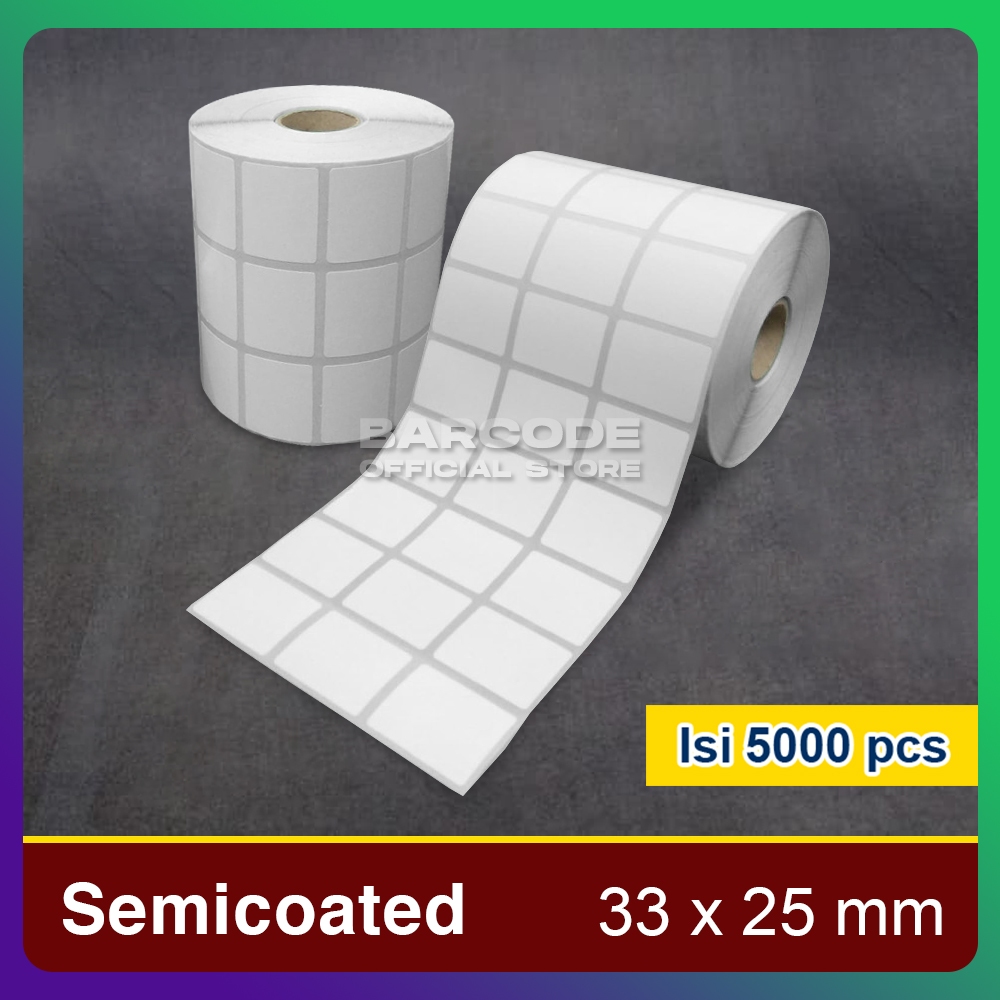 

Label Semicoat 33x25mm / 33 x 25 / 33x25 mm 3 Line 20 Roll