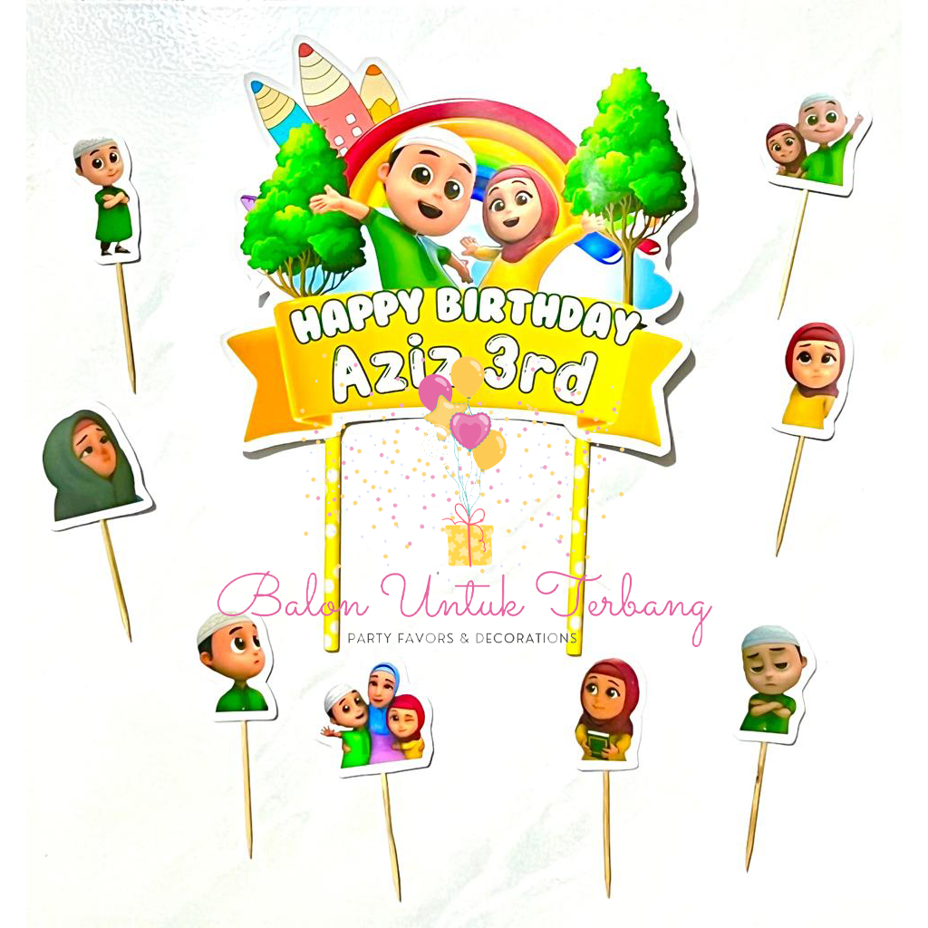 Topper Cake Custom name Nusa dan Rara