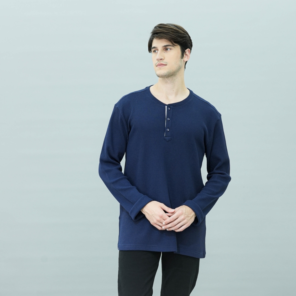 Johnwin - Sweater Pria - Motif Polos - Biru Navy  - ASW.660.M039E.01.C-L/S