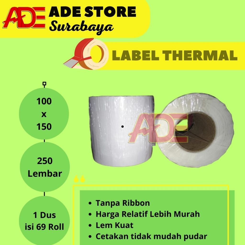 

Label Thermal 100x150mm (250 lembar)
