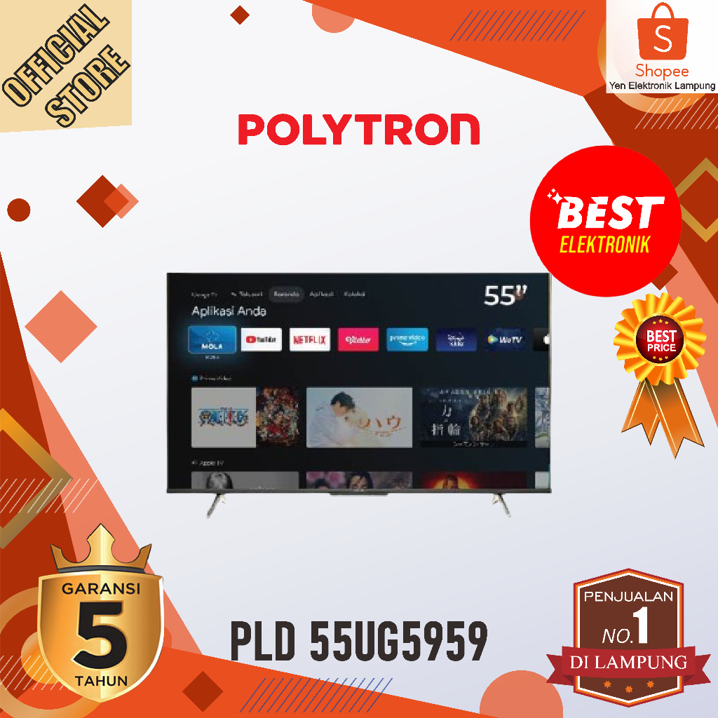TV POLYTRON PLD 55UG5959 Smart Google 4K UHD TV 55 Inch