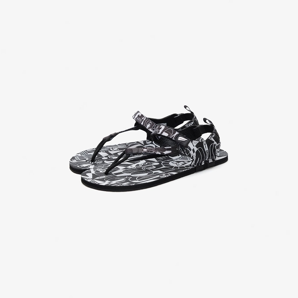 PYOPP FLEDGE - Tapak X Abenk Barefoot Flip Flops - Black Light