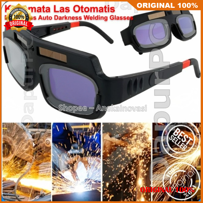 Kacamata Las Hitam Otomatis Dual Kacamata Tukang Las Anti Silau Solar 100% ASLI ORIGINAL