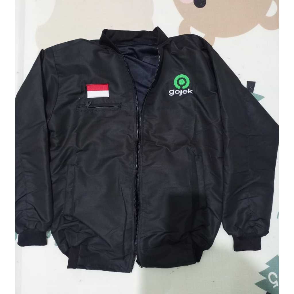 JAKET BOLAK BALIK GOJEK HITAM DAN POLOS HITAM JAKET BOLAK BALIK SIZE JUMBO M-6XL READY// JAKET BUNGL