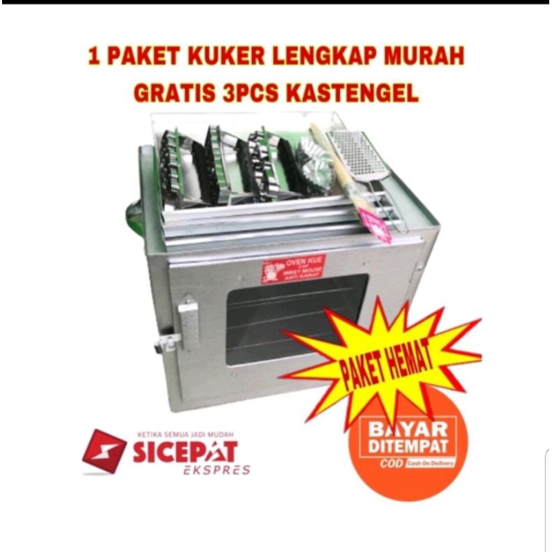 Oven Tangkring kompor open Kue 3 Susun Rak Anti Karat Bima Gratis Loyang Kuker dan Cetakan Kue kerin
