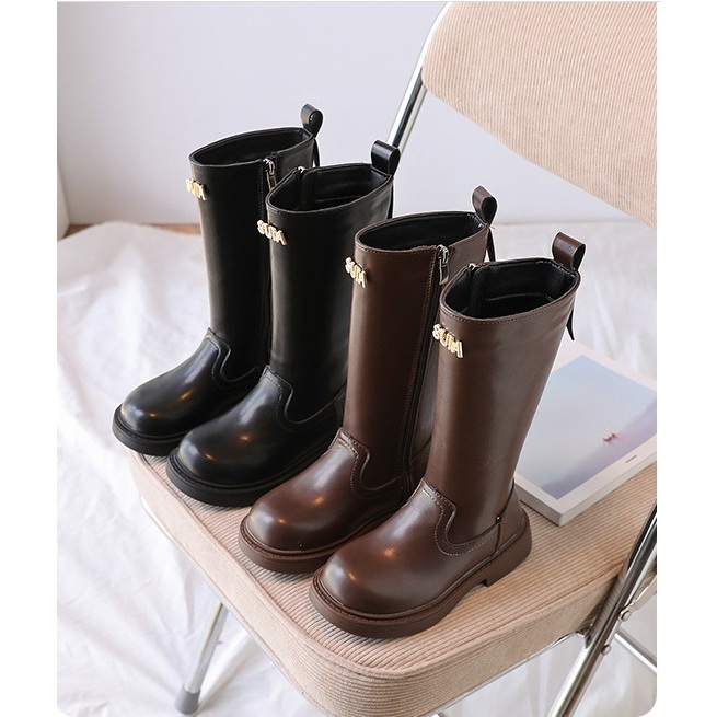 Sepatu Boots Anak Perempuan IMPORT KOREAN POLOS PANJANG F3039 PREMIUM boots mantul