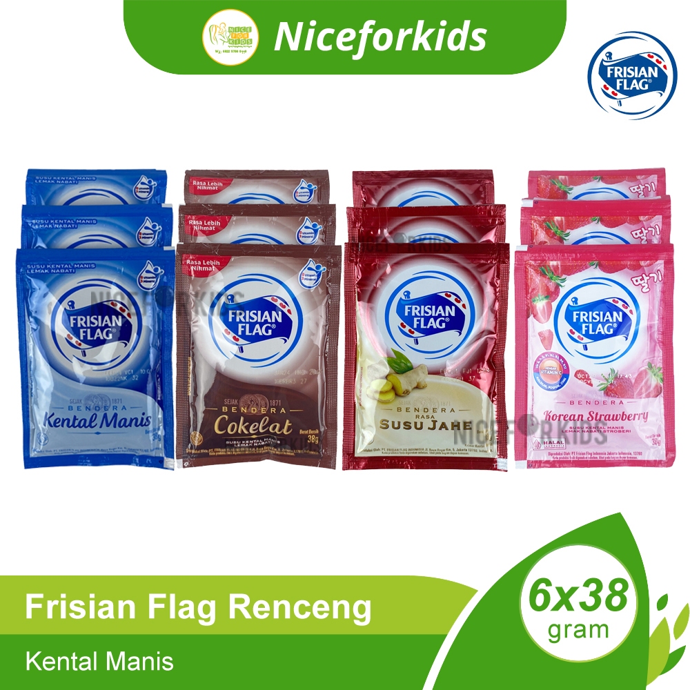 

Frisian Flag Sachet Renteng Susu Kental Manis Bendera SKM Renceng 6 x 38 Gr