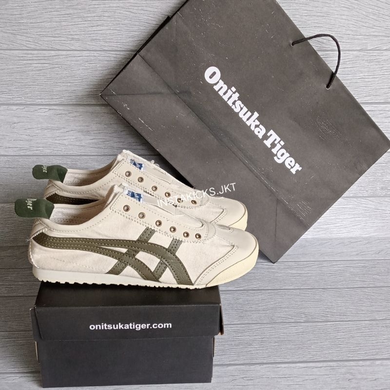 Sepatu Slip On Wanita Pria Cream Army Kanvas Slip On Wanita Pria