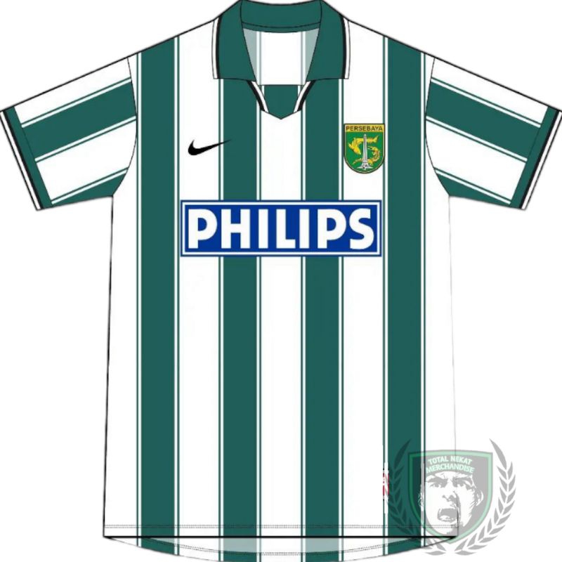 Jersey retro persebaya PHILIPS ijo hijau putih