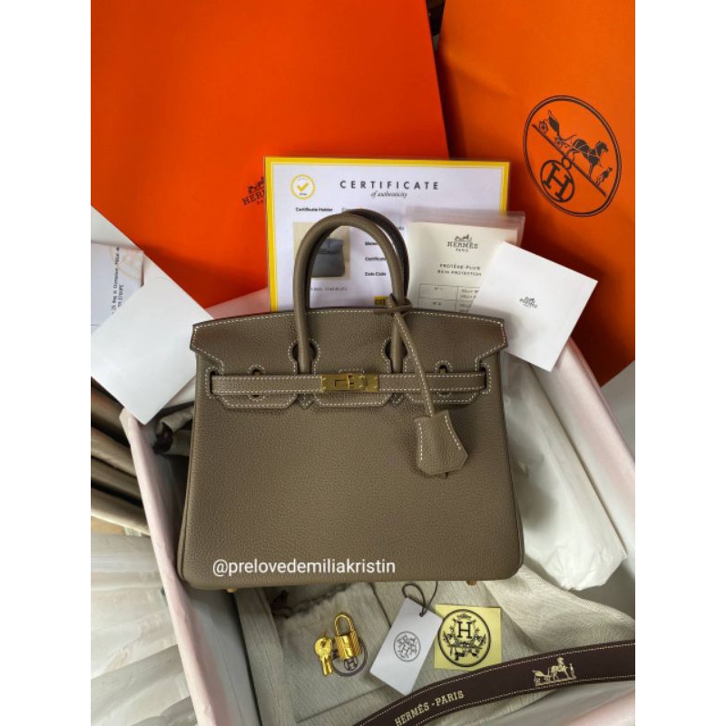 preloved rec 2023 h*rmes birkin 25 clemence eutope Authentic