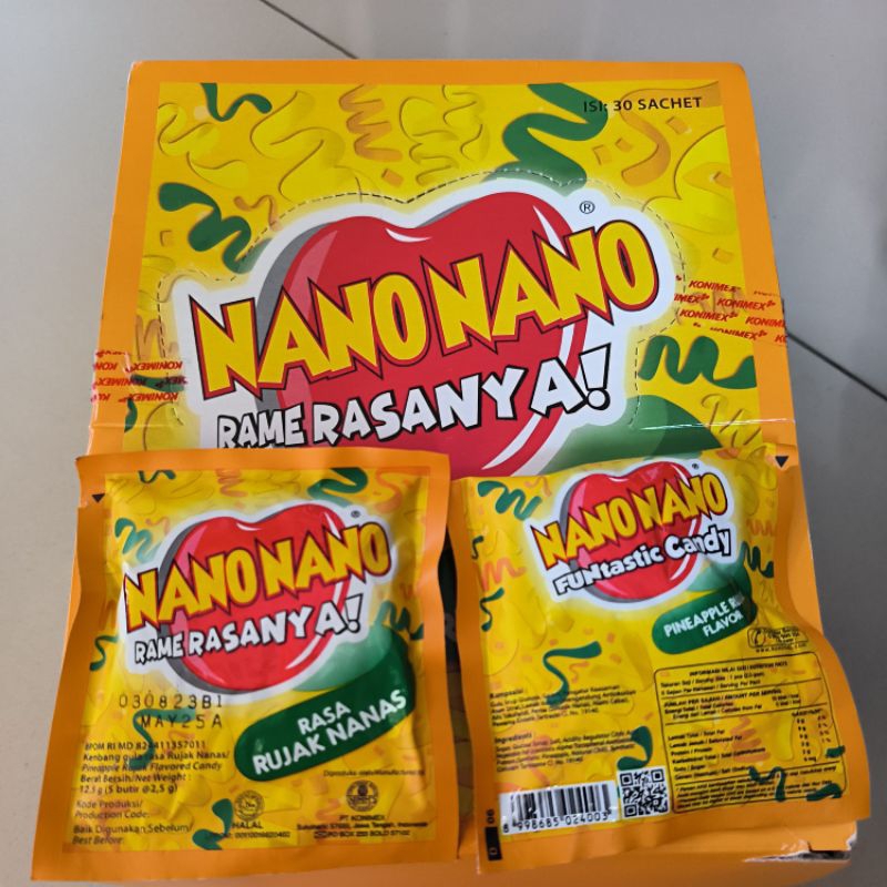 

nano nano permen manisan buah rasa jeruk nanas - 1 sachet rame rasanya