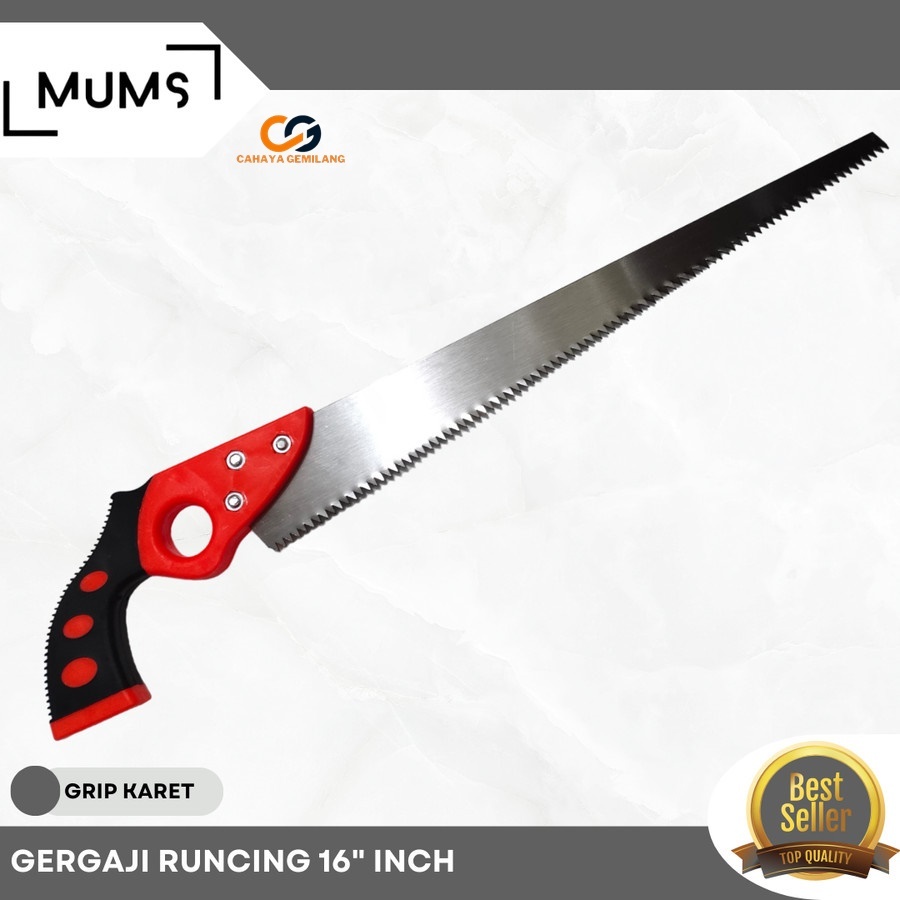 Gergaji Runcing Lancip Teflon Potong Kayu Triplek Kikir Mesin 16" Inch Gergaji Pemotong Ranting Daha