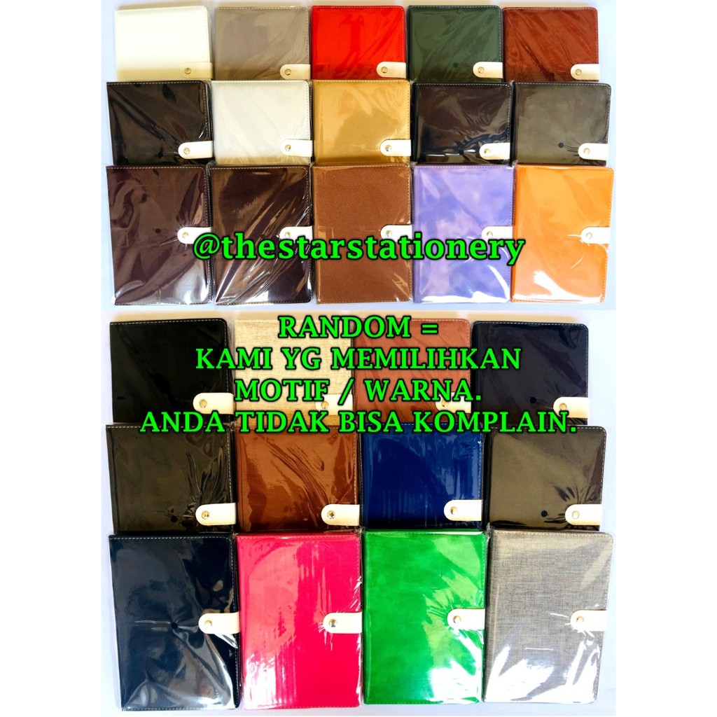 

(1 Biji) GROSIR Buku Agenda Kancing A5 35-25 92 Lembar Cover Kulit / Diary Notebook Kancing Kulit A5