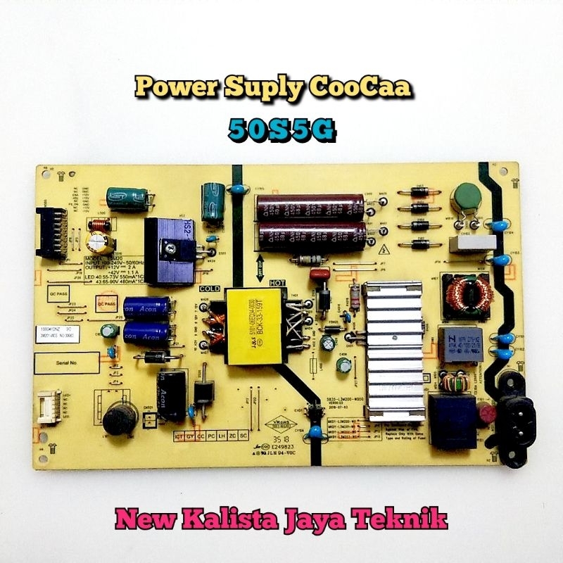 POWER SUPLY TV COOCAA 40S5G ORIGINAL L3M20 PSU COOCAA 40S5G PSU 40S5 REGULATOR TV 40S5G MESIN TV 40S