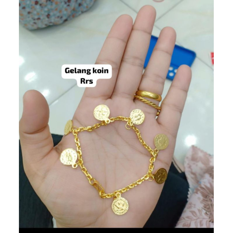 Gelang koin lapis emas 24 k