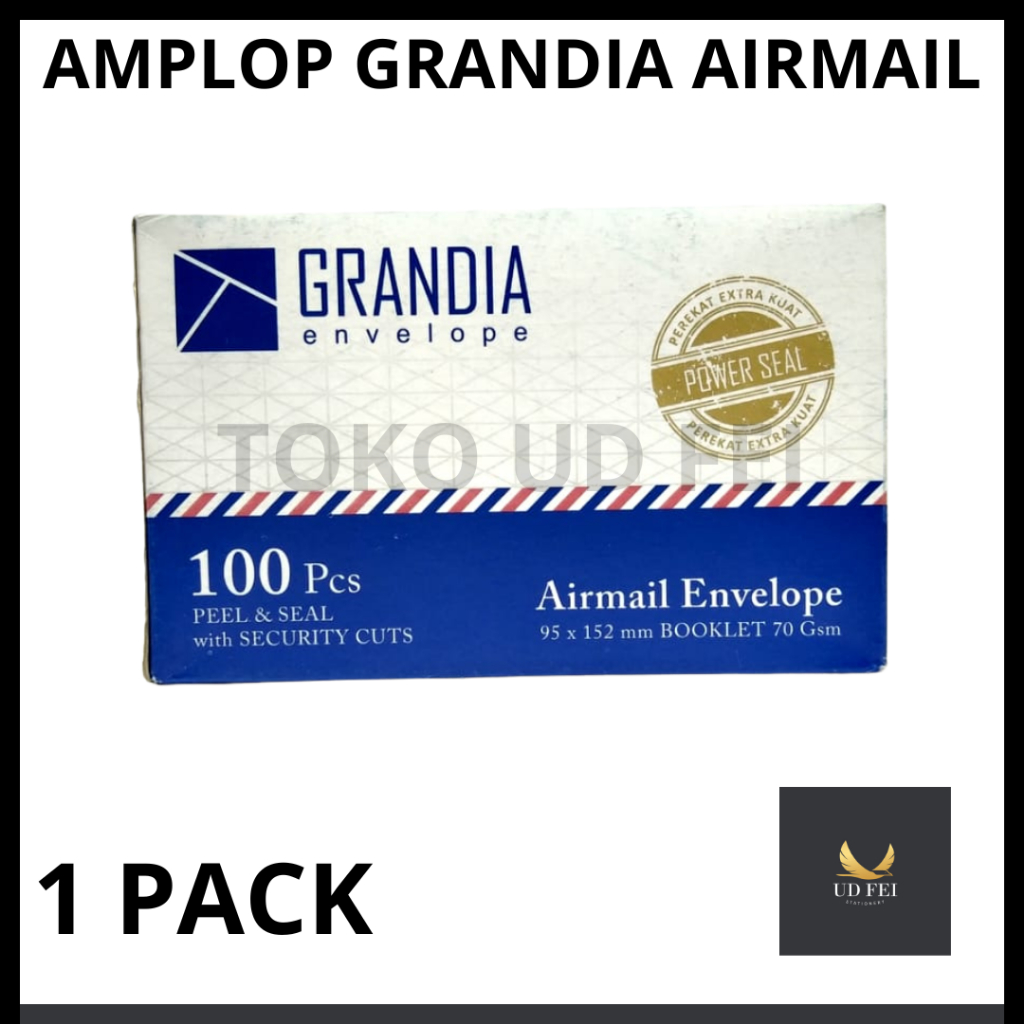 

(1 PACK) Amplop No.104 Putih Grandia 95x152mm 1box/ Amplop Grandia Airmail/ Amplop Kondangan/ Amplop Grandia / Amplop 104 Airmail