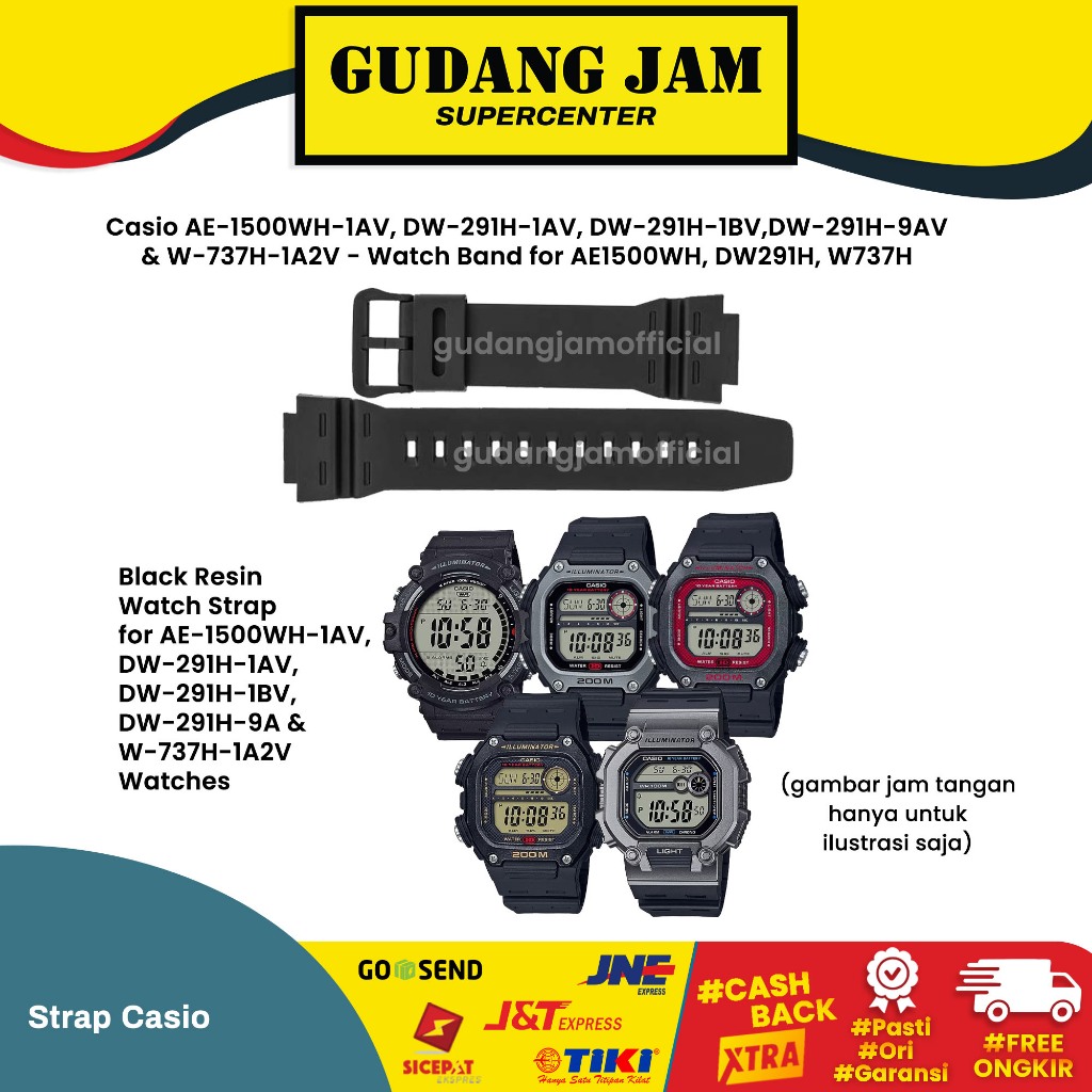 Tali Strap Casio AE-1500WH DW-291H W-737H AE1500WH DW291H Original