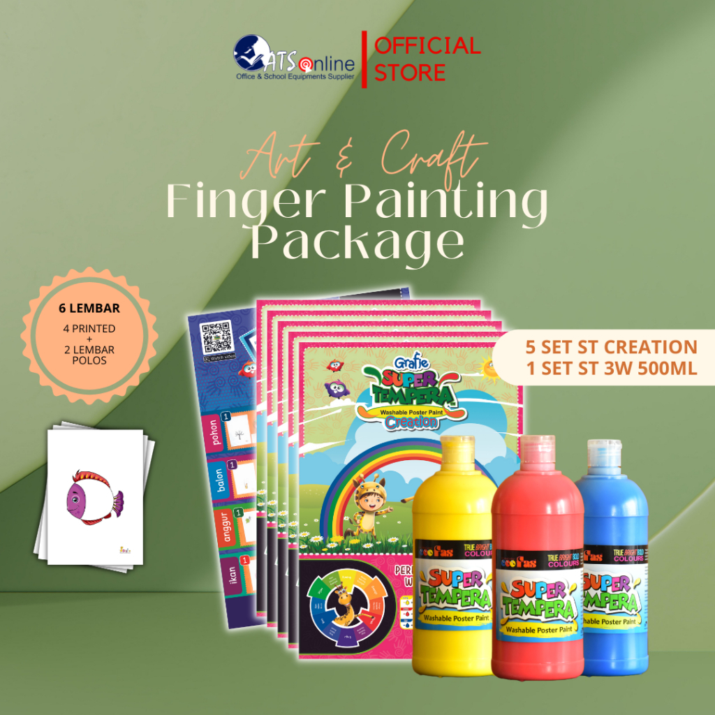 

GRAFIE SET MELUKIS Finger Painting Super Tempera 3 Warna 500ml