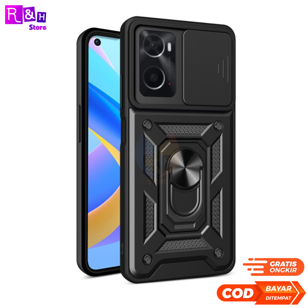 Case Oppo A36 4G A76 4G A96 4G Military Slide Camera Premium Grade Ring Magnetic Bumpers Armor Shock