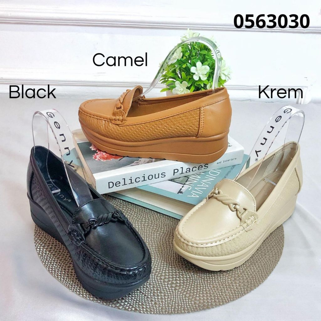 Genny Sepatu Wedges 4 cm Wanita Import (0563030)