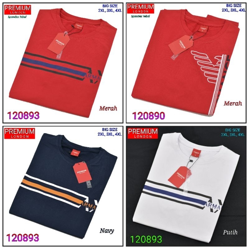 Kaos Oblong Big Size Jumbo Import Pria Premium London Spandex Tebal