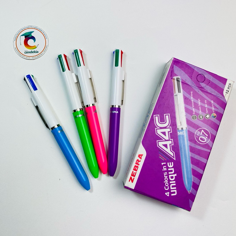 

Pulpen ZEBRA 4 warna A4C 0.7mm - 1 pcs