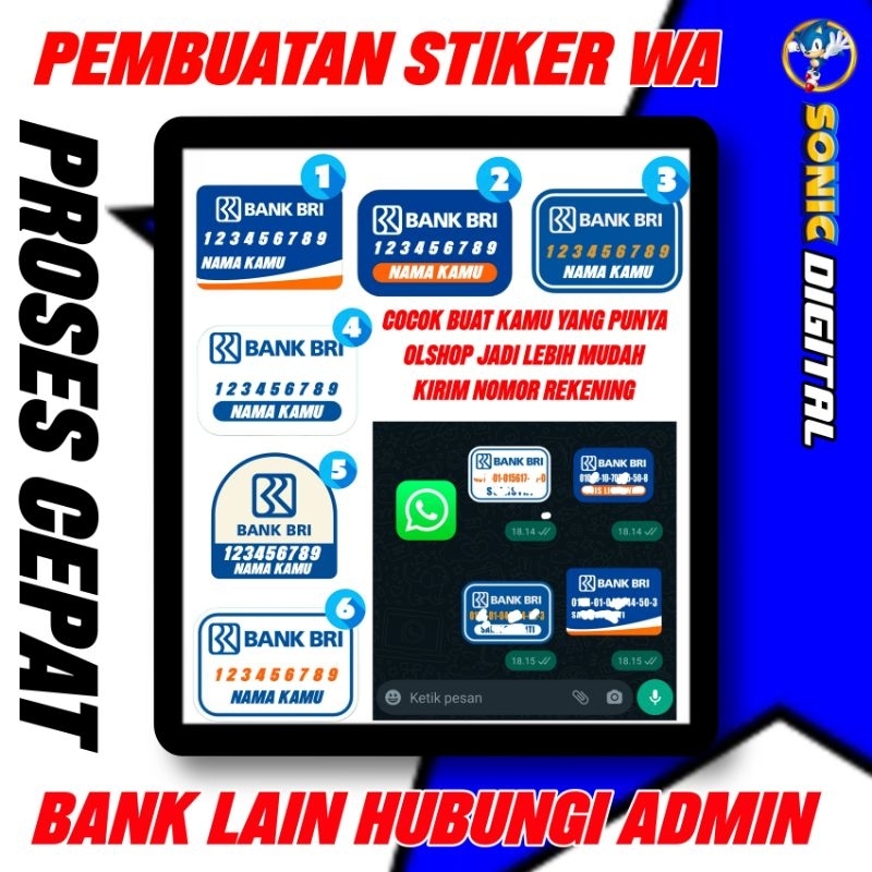 JASA STICKER WHATSAPP REKENING BANK