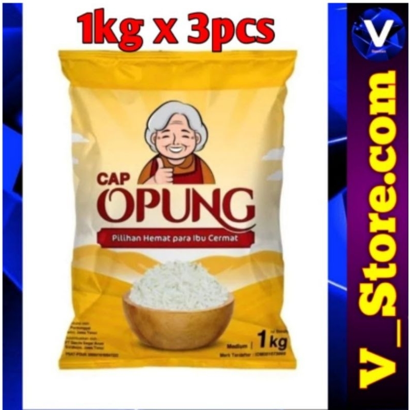 

Beras CAP OPUNG 3Kg ( 1kg x 3pcs ) Beras Kemasan Pabrik